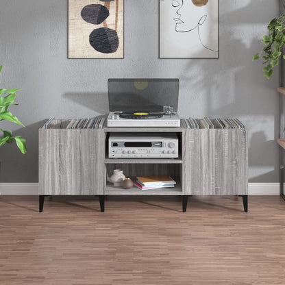 Record Cabinet Grey Sonoma 121x38x48 cm Engineered Wood