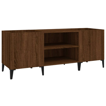 Record Cabinet Brown Oak 121x38x48 cm Engineered Wood
