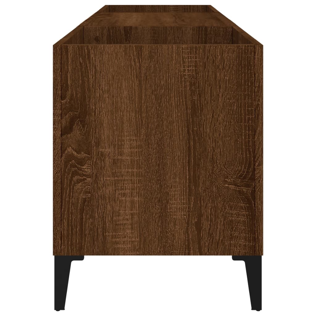 Record Cabinet Brown Oak 121x38x48 cm Engineered Wood