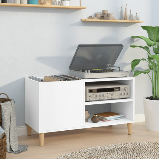 Record Cabinet White 84,5x38x48 cm Engineered Wood