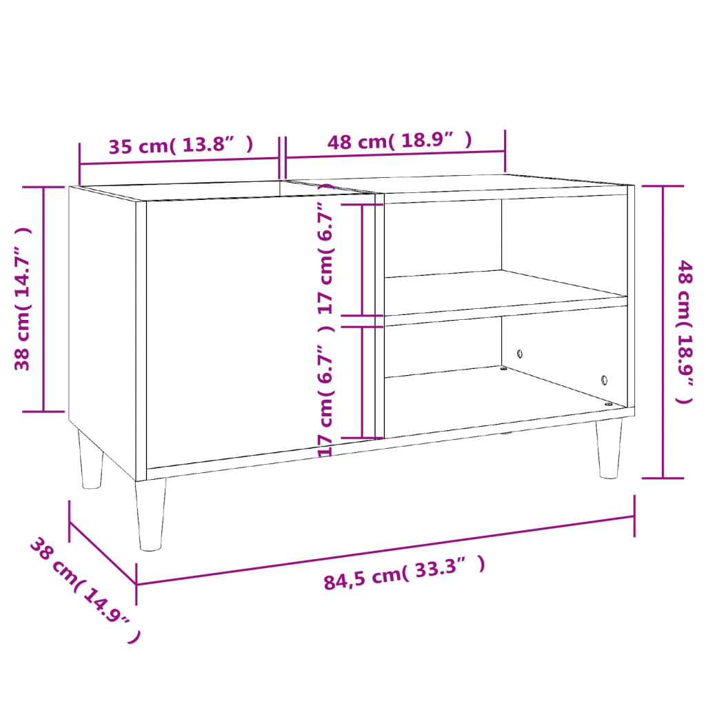 Record Cabinet | Black | Engineered wood | Medium | Record Cabinet