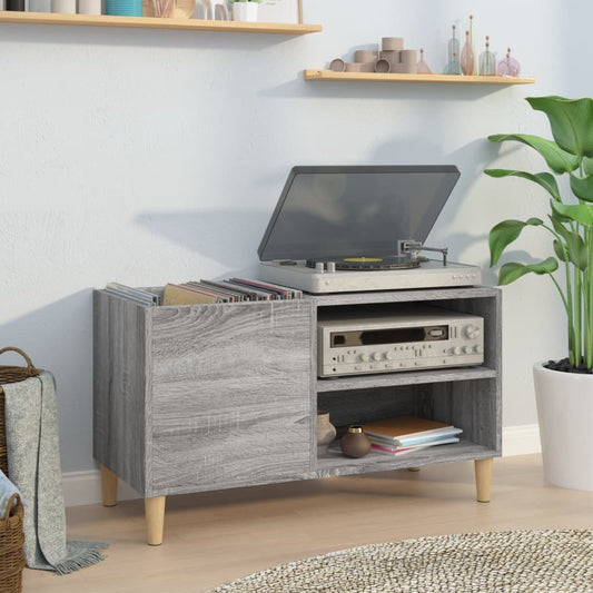 Record Cabinet Grey Sonoma 84.5x38x48 cm Engineered Wood