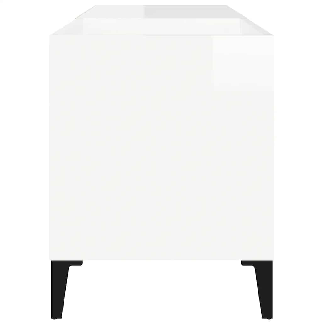 Record Cabinet High Gloss White 84,5x38x48 cm Engineered Wood