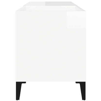 Record Cabinet High Gloss White 84,5x38x48 cm Engineered Wood