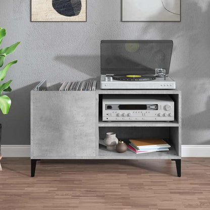 Record Cabinet Concrete Grey 84,5x38x48 cm Engineered Wood