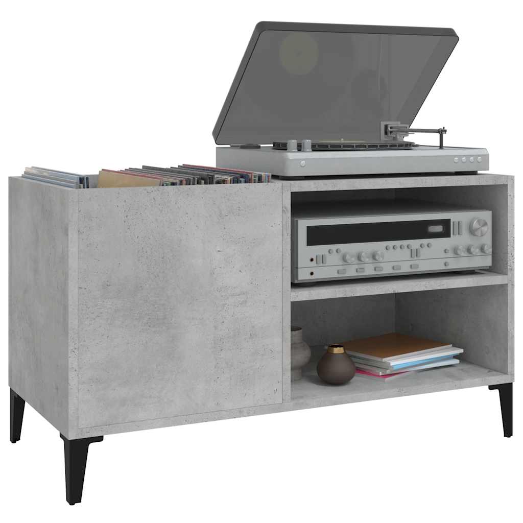Record Cabinet Concrete Grey 84,5x38x48 cm Engineered Wood