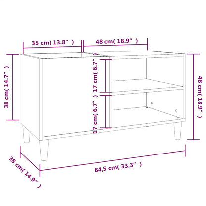 Record Cabinet Concrete Grey 84,5x38x48 cm Engineered Wood