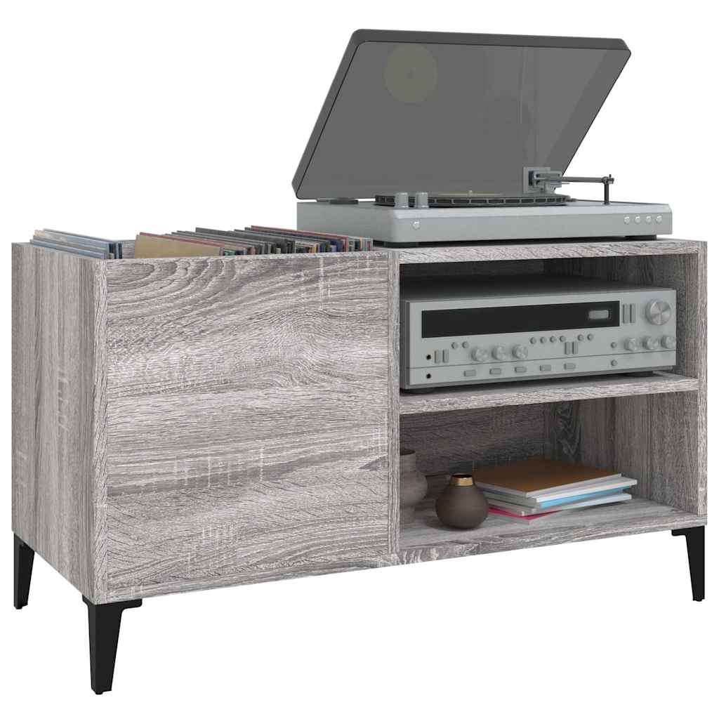 Record Cabinet Grey Sonoma 84,5x38x48 cm Engineered Wood