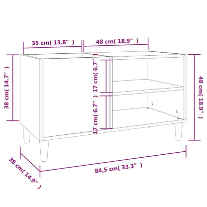Record Cabinet Grey Sonoma 84,5x38x48 cm Engineered Wood