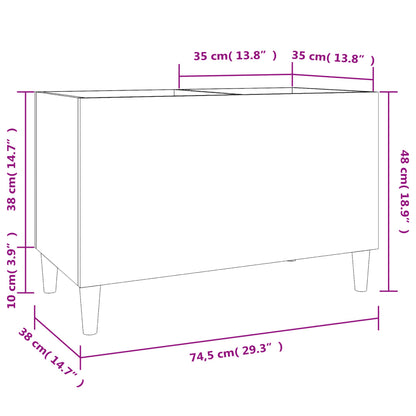 Record Cabinet Brown Oak 74.5x38x48 cm Engineered Wood