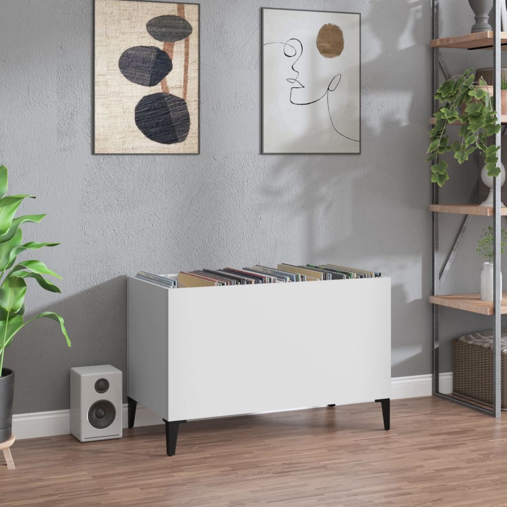 Record Cabinet | White | Engineered wood, metal | Medium | Record Cabinet