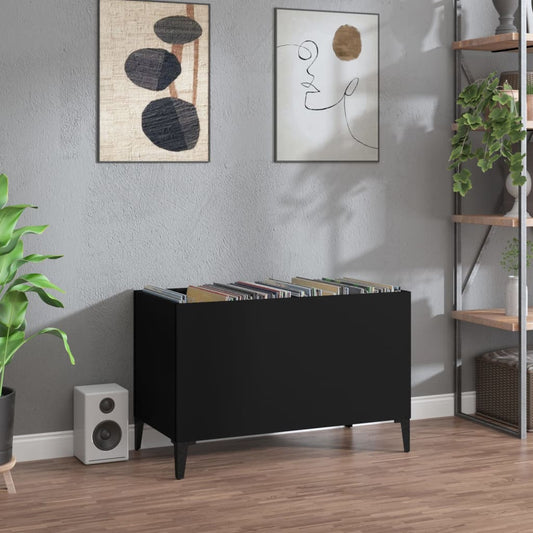 Record Cabinet | Black | Engineered Wood, Metal | 74.5 x 38 x 48 cm