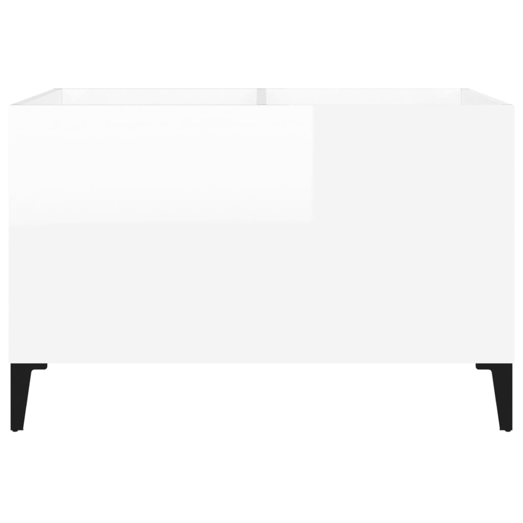 Record Cabinet High Gloss White 74.5x38x48 cm Engineered Wood