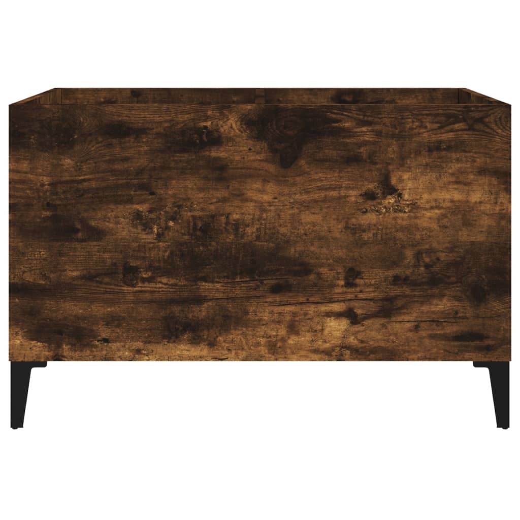 Record Cabinet Smoked Oak 74.5x38x48 cm Engineered Wood