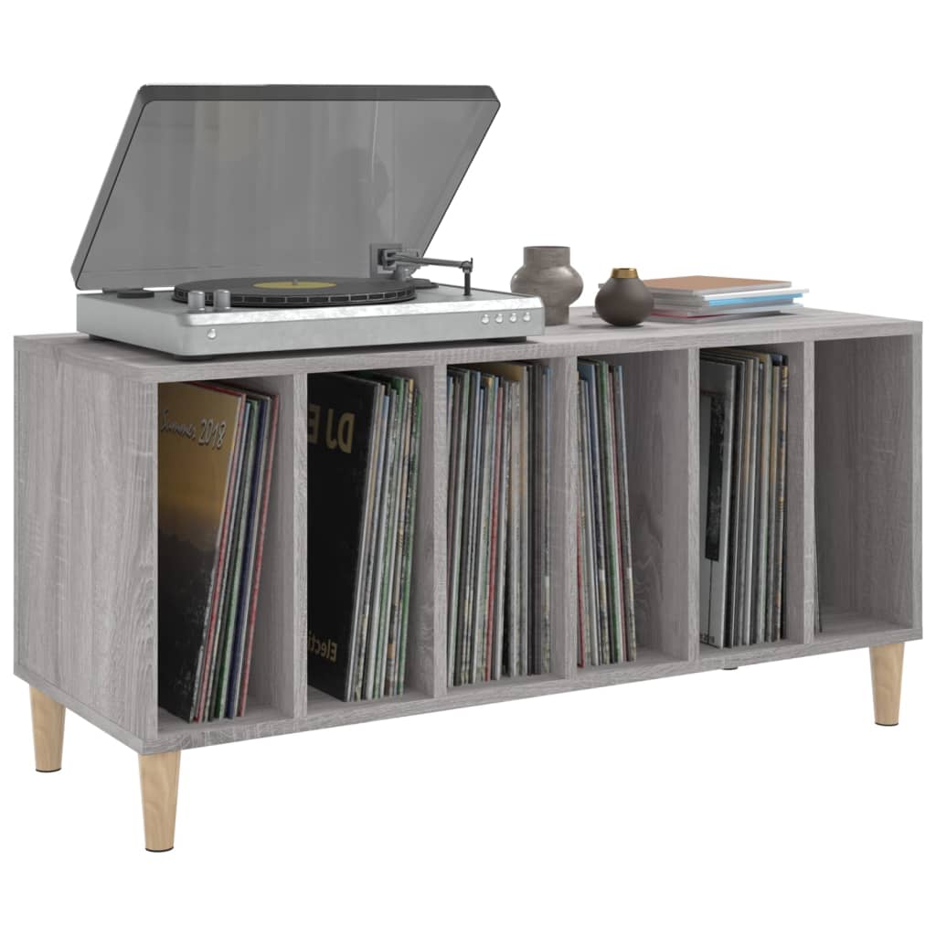 Record Cabinet | Grey Sonoma | Engineered wood, Solid eucalyptus wood
