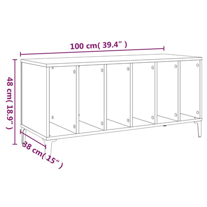 Record Cabinet | Sonoma Oak | Engineered Wood, Metal | Medium | Cabinet