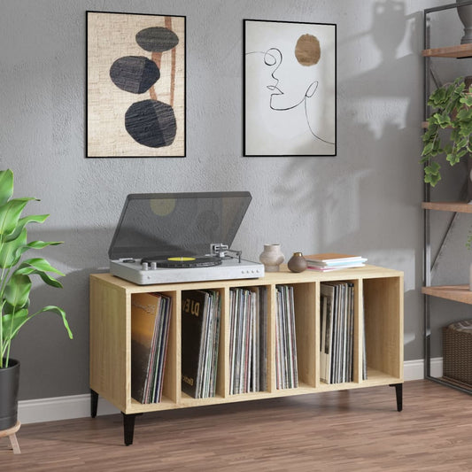 Record Cabinet | Sonoma Oak | Engineered Wood, Metal | Medium | Cabinet