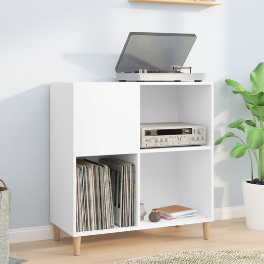 Record Cabinet White 84,5x38x89 cm Engineered Wood