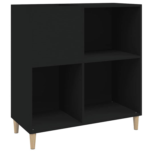 Record Cabinet Black 84,5x38x89 cm Engineered Wood