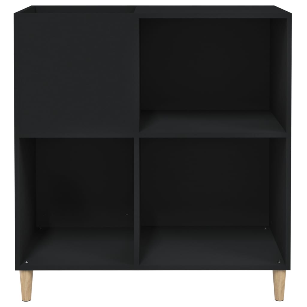 Record Cabinet | Black | Engineered wood, solid eucalyptus wood | Medium