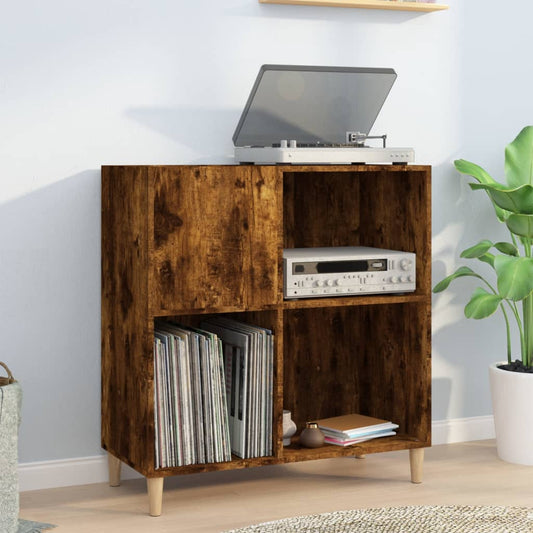 Record Cabinet Smoked Oak 84,5x38x89 cm Engineered Wood