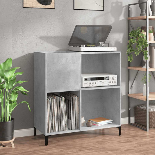 Record Cabinet | Concrete grey | Engineered wood, Metal | Medium