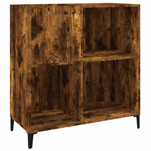 Record Cabinet Smoked Oak 84,5x38x89 cm Engineered Wood