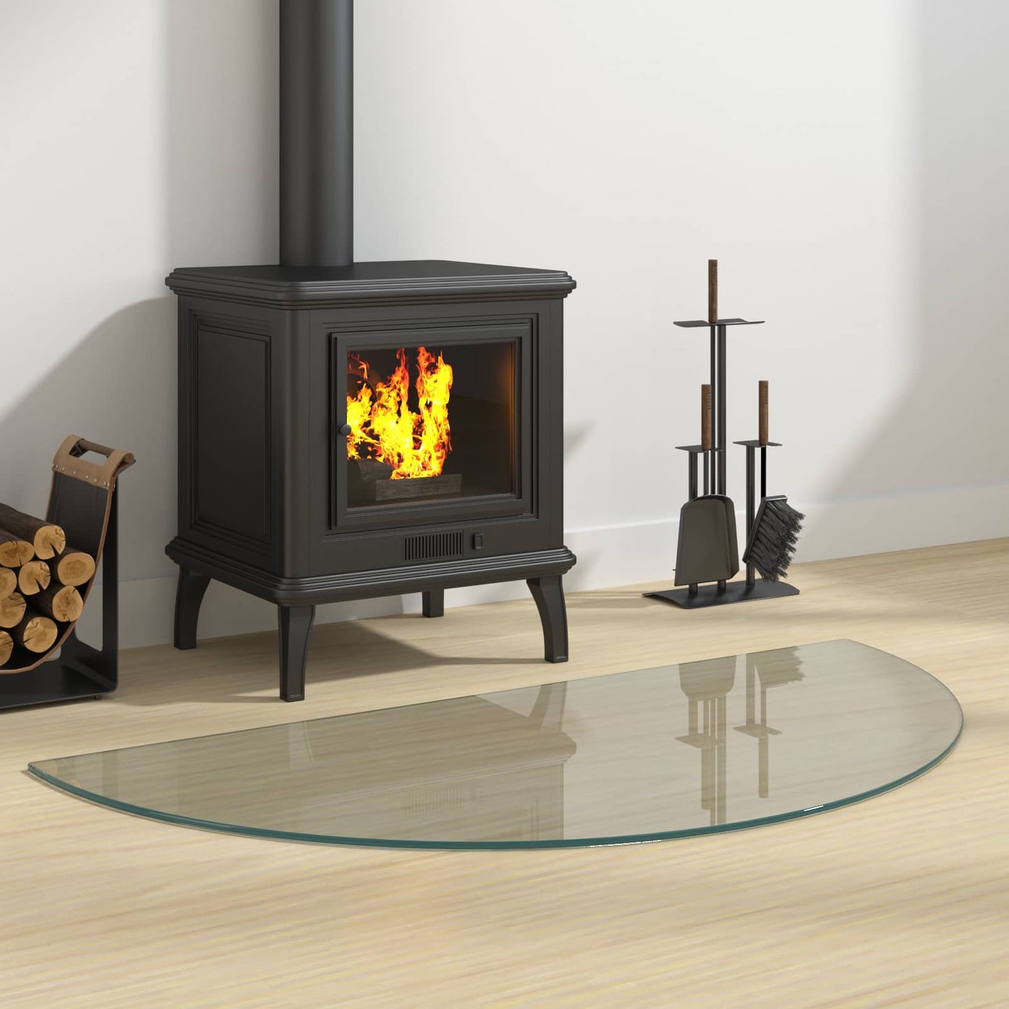 Fireplace Glass Plate Transparent 1000 x 500 mm Glass