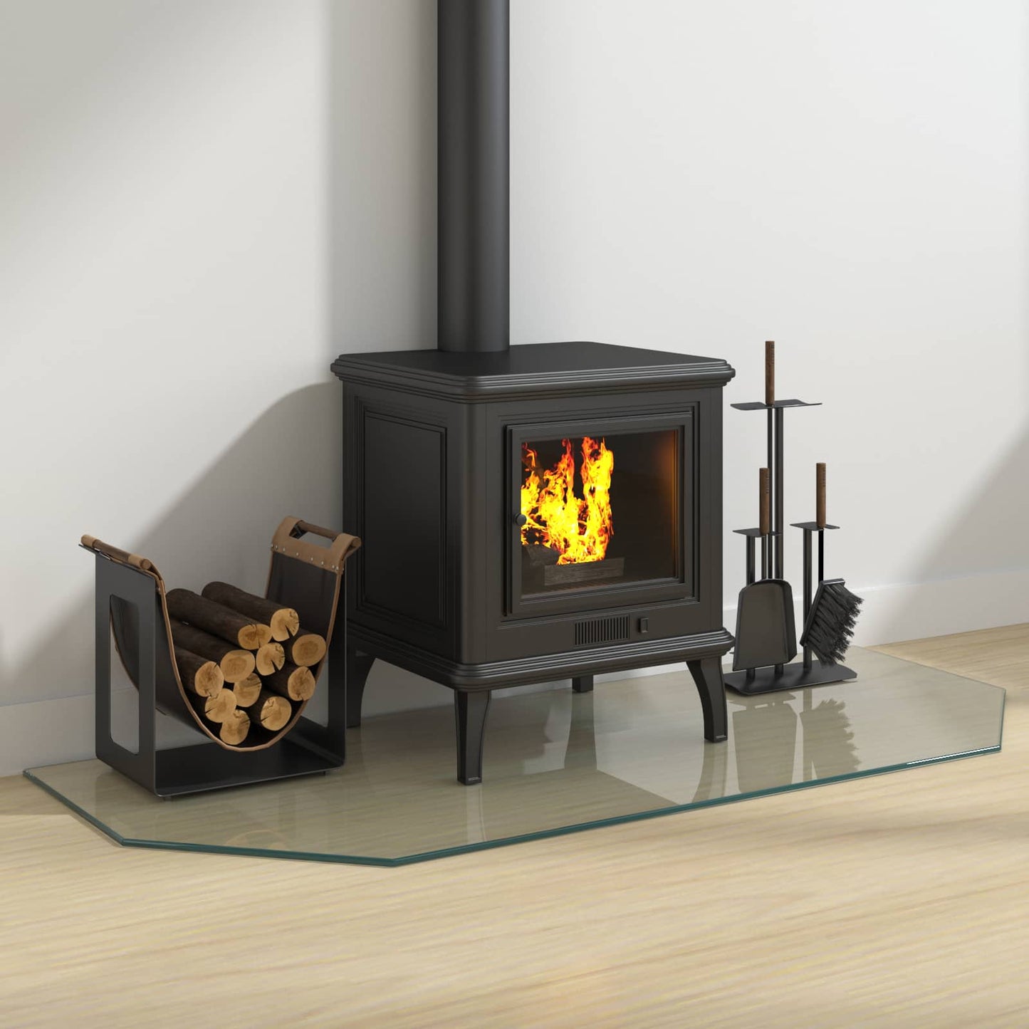 Fireplace Glass Plate Transparent 120 x 50 cm Glass