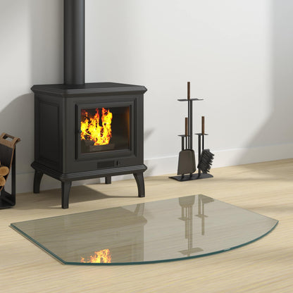 Fireplace Glass Plate Transparent 80 x 60 cm Glass