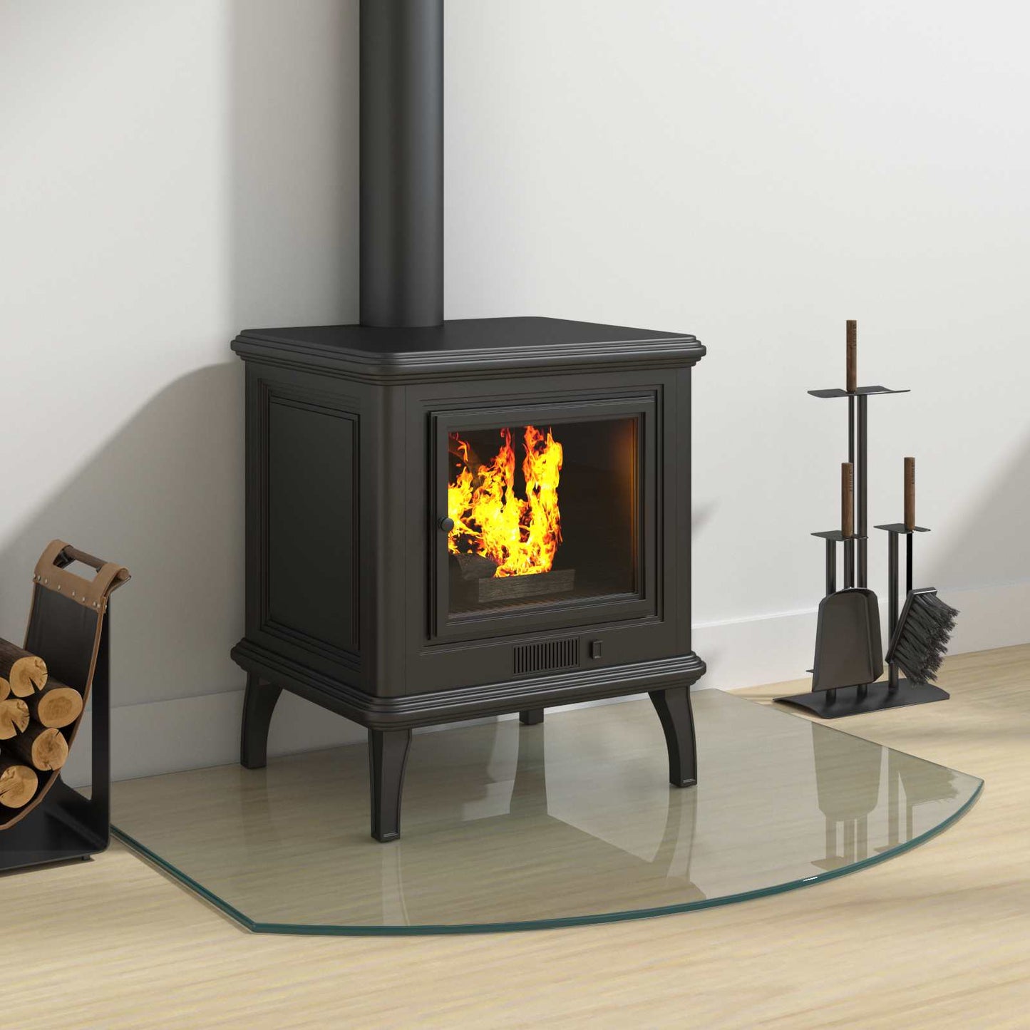 Fireplace Glass Plate Transparent 80 x 60 cm Glass