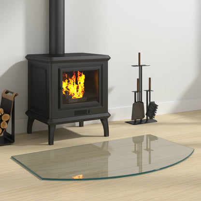 Fireplace Glass Plate Transparent 80 x 50 cm Glass