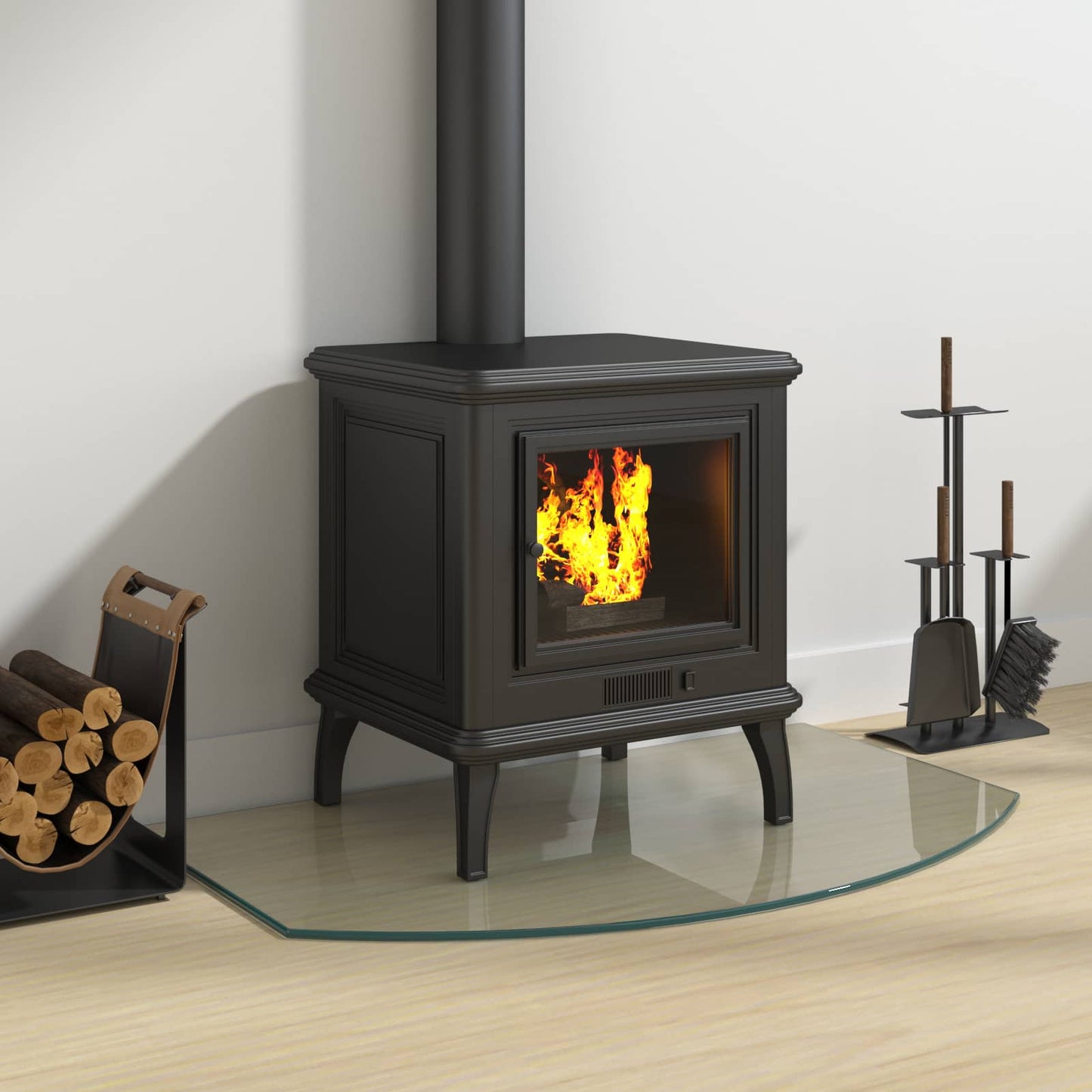 Fireplace Glass Plate Transparent 80 x 50 cm Glass