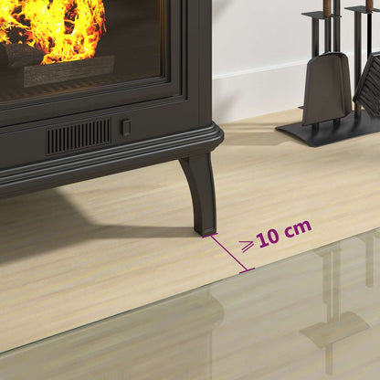 Fireplace Glass Plate Transparent 80 x 50 cm Glass