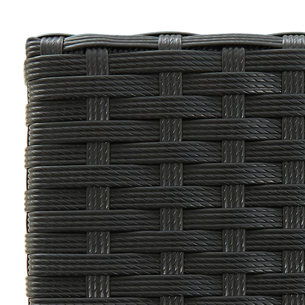Garden Bar Set | Black | PE rattan, powder-coated steel, tempered glass