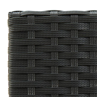 Garden Bar Set | Black | PE Rattan, Powder-Coated Steel, Tempered Glass