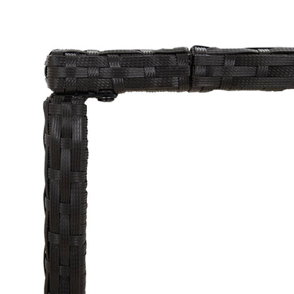 Garden Bar Set | Black | PE Rattan, Powder-Coated Steel, Tempered Glass