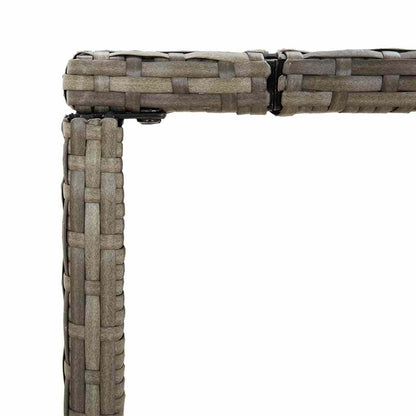 9 Piece Garden Bar Set Grey Poly Rattan