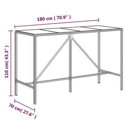 9 Piece Garden Bar Set Grey Poly Rattan