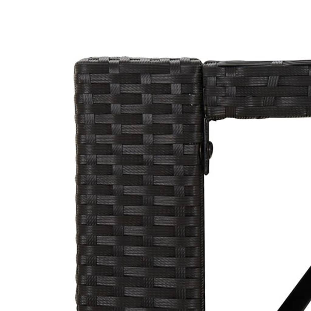 Garden Bar Set | Black | PE rattan, powder-coated steel, tempered glass