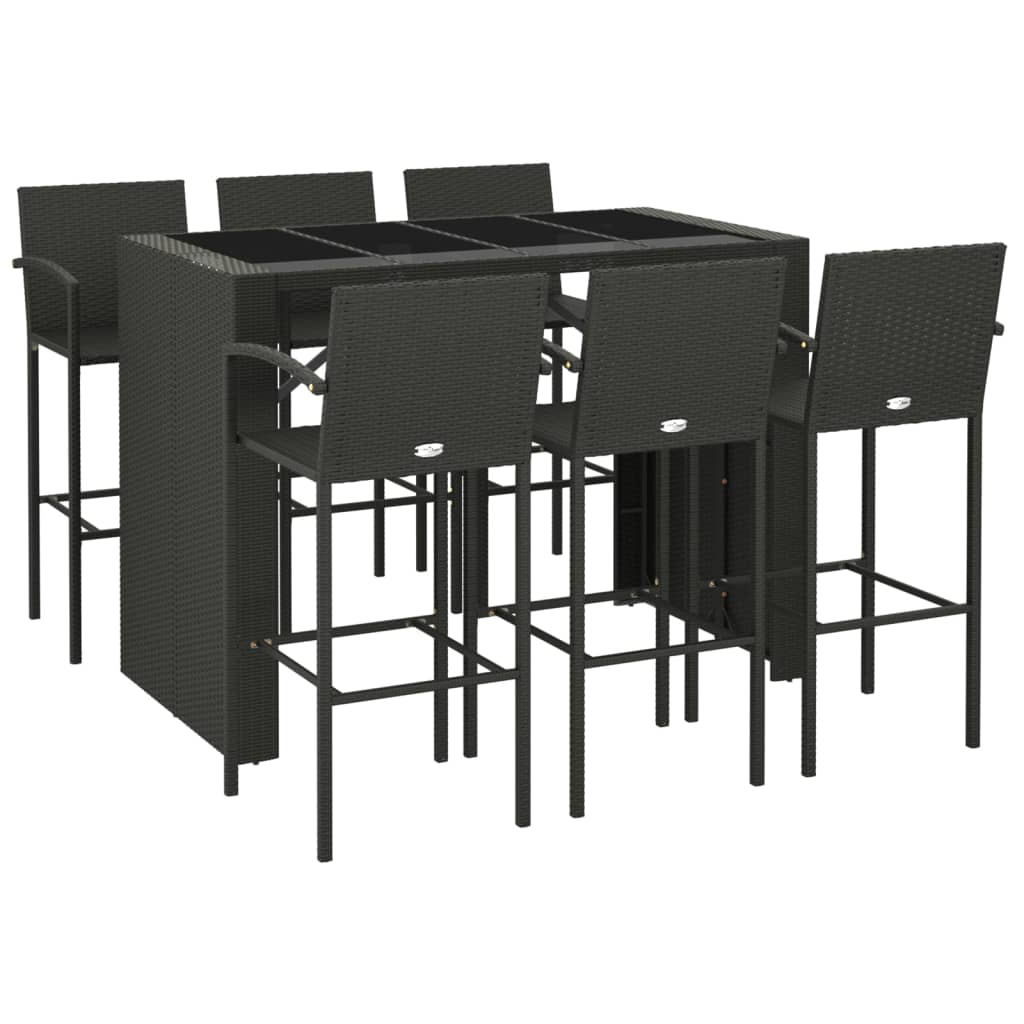 Garden Bar Set | Black | PE rattan | One Size | Ergonomic | Bar Table Set
