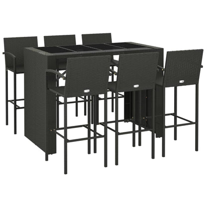 Garden Bar Set | Black | PE rattan | One Size | Ergonomic | Bar Table Set
