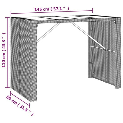 Garden Bar Set | Black | PE rattan | One Size | Ergonomic | Bar Table Set