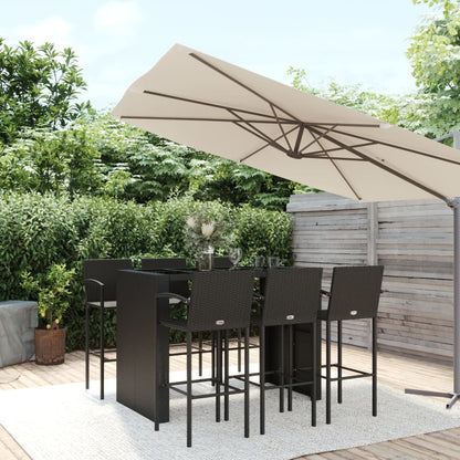 Garden Bar Set | Black | PE rattan | One Size | Ergonomic | Bar Table Set