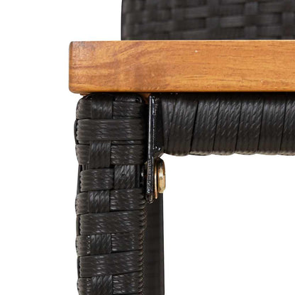 Garden Bar Set | Black | PE rattan | Footrest | Garden Bar Set