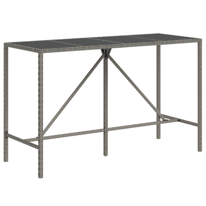 Garden Bar Set | Grey | PE Rattan, Solid Acacia Wood, Powder-Coated Steel