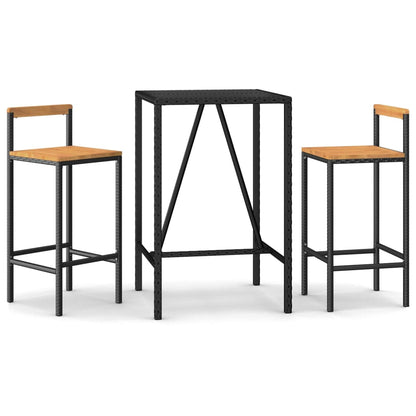 Garden Bar Set | Black | Poly Rattan | Medium | Tough | Garden Bar Set