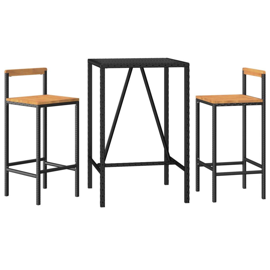 Garden Bar Set | Black | Poly Rattan | Medium | Tough | Garden Bar Set