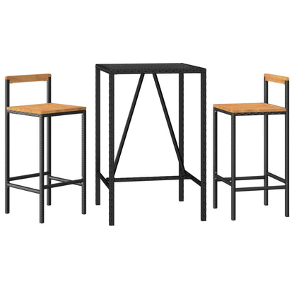 Garden Bar Set | Black | Poly Rattan | Medium | Tough | Garden Bar Set