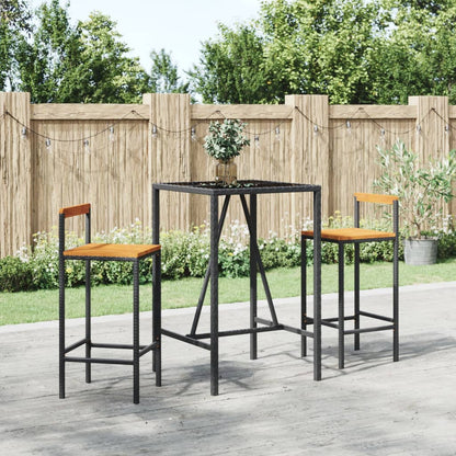 Garden Bar Set | Black | Poly Rattan | Medium | Tough | Garden Bar Set